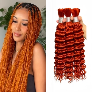 100% 100g Raw Brazilian Virgin Remy Boho Box Braids <strong>Bulk</strong> Unwefted Human Hair Extensions for Stylish Loose <strong>Deep</strong> Wave Braiding - Product Image 1