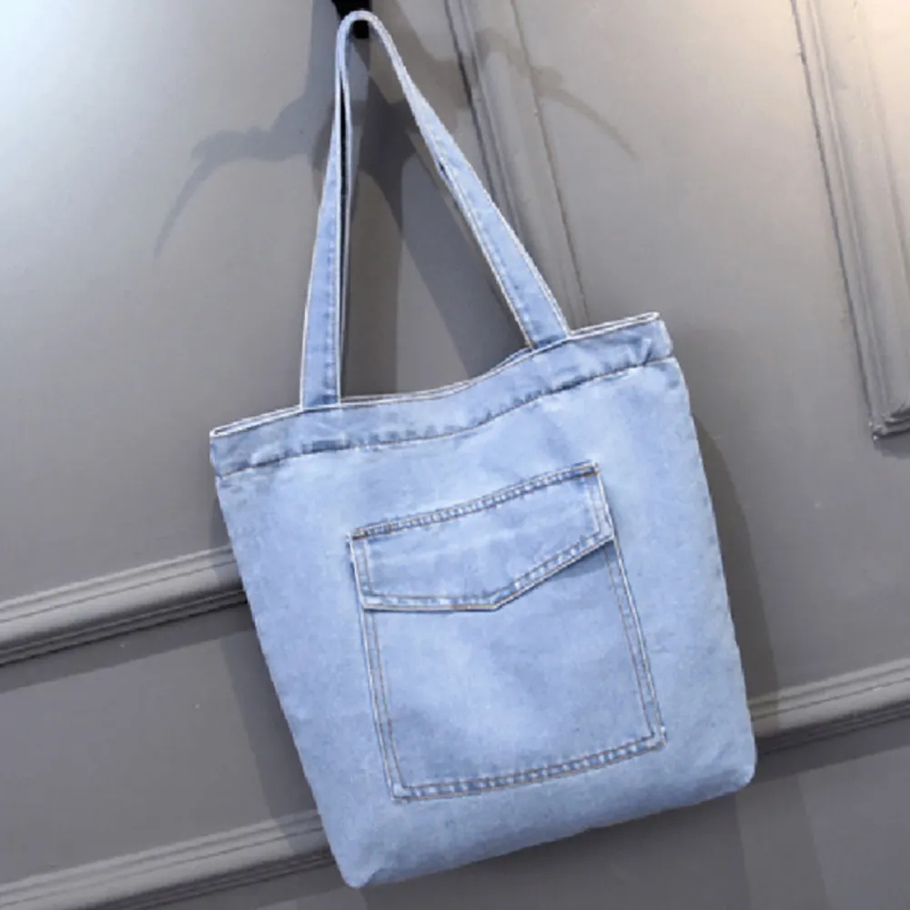 Джинсовая Повседневная сумка для досуга, женские сумки, Модная стильная дорожная сумка-тоут через плечо для девушек, сумка для покупок