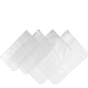 A6 temizle PVC belge dosya fermuarlı çanta plastik kart dosya klasörü çanta gevşek yaprak fermuar kılıfı zarf halka bağlayıcı - Product Image 1