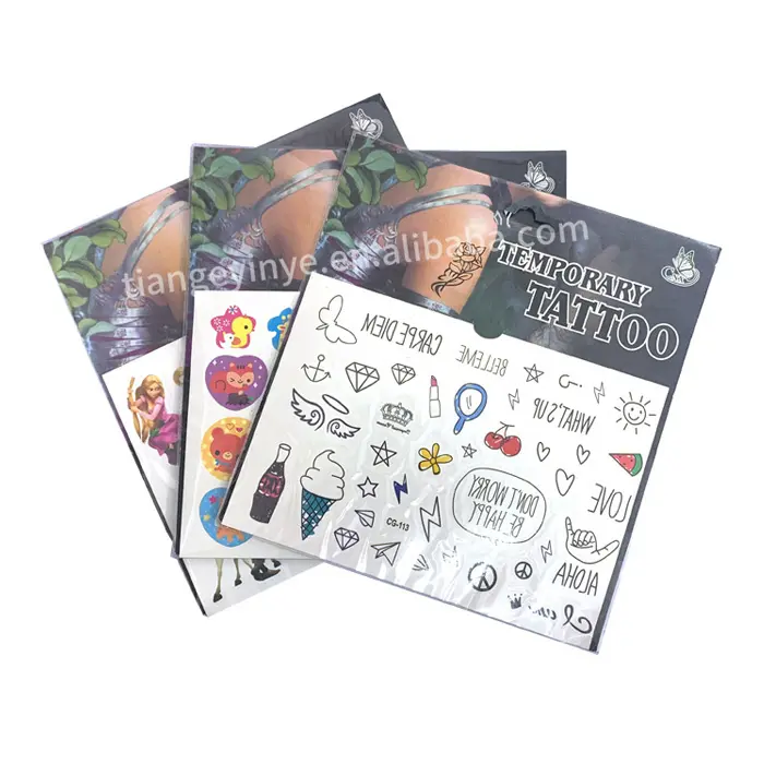 Custom Waterdichte Tijdelijke Zwart/Gezicht/Bloem Tatoeages Stickers Voor Decoratie