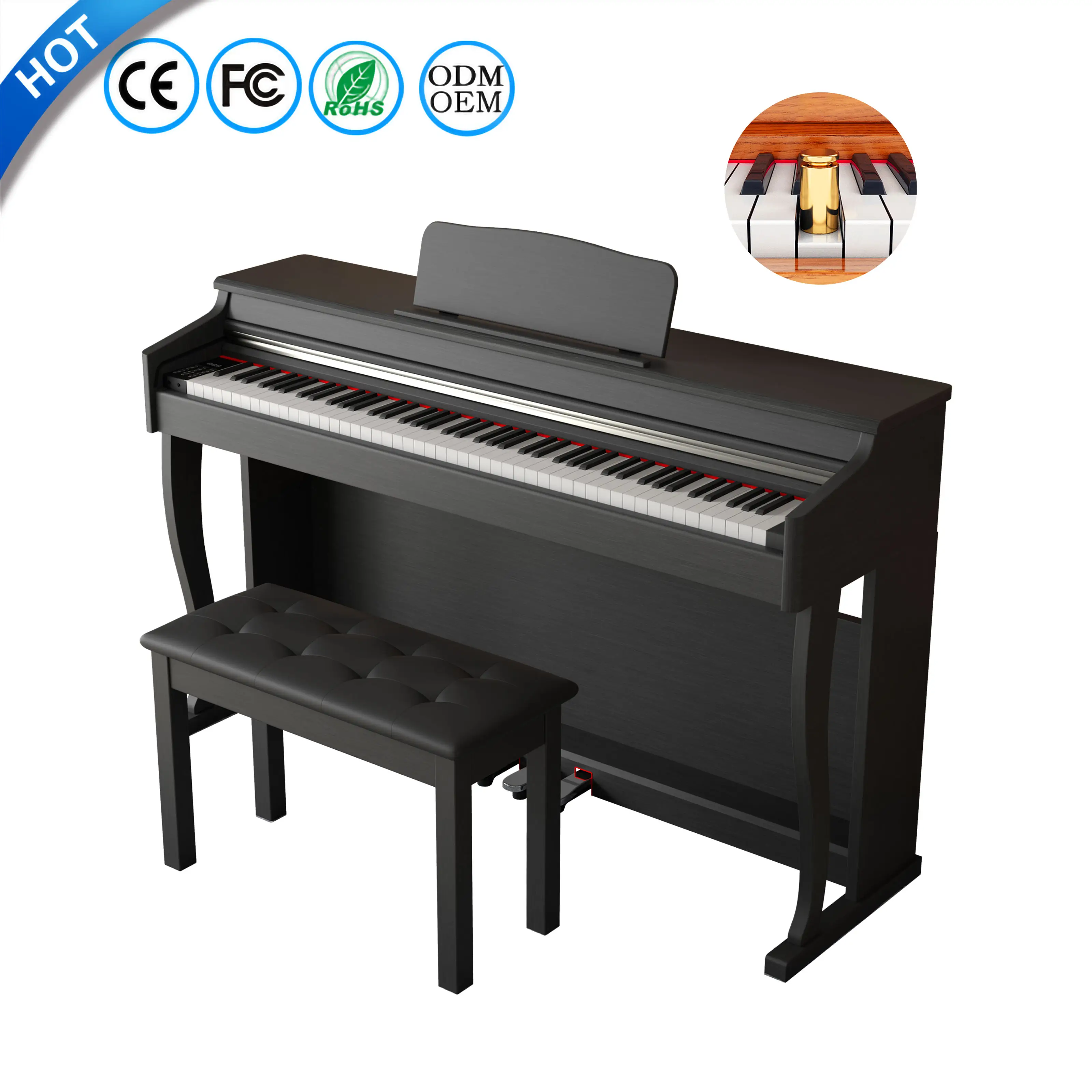 Teclado de piano digital mundial de madeira, teclado de piano digital chinês, 88 teclas, preço BLANTH