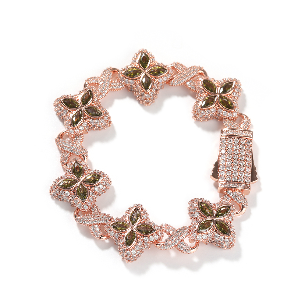 Or rose + vert profond