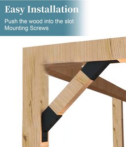 Pergola Brace Angle Support Bracket with Drain Holes Fit for 2''x4'' Wood Posts Can <strong>Be</strong> Used for Gazebos Garages <strong>Patios</strong> - Product Image 2