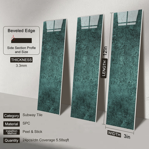 Sang trọng màu xanh lá cây vỏ và dính gạch tự dính bóng tàu điện ngầm gạch Gạch Mosaic dính trên backsplash cho nhà bếp phòng tắm RV - Product Image 2