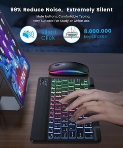 Tablet PC Blue-Tooth Keyboard Mini Teclado inalámbrico Mouse Keycaps Recargable para iPad Phone Laptop Keyboard - Product Image 6