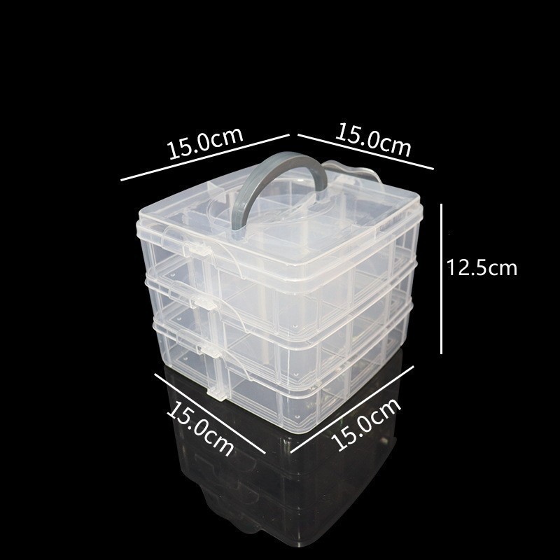Fixed three-layer design, 15*15*12.5CM (18 compartments)