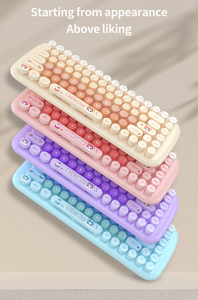 La nueva combinación de ratón y teclado inalámbrico de máquina de escribir colorida de 2,4G con teclas redondas en stock - Product Image 5
