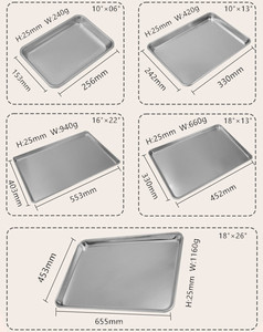 Nhôm tấm vuông Pan khay nướng cho sử dụng thương mại bánh mì Loaf bánh Chảo Lớp phủ gốm cấp thực phẩm 10x13 inch - Product Image 2