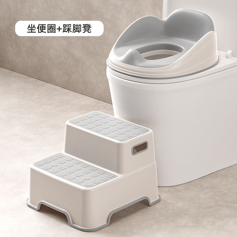 Gray toilet seat footrest