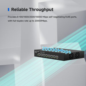 8-Port 10 Gbit/s Hoch kosten günstiger Ethernet-Netzwerk-Switch 160 Gbit/s Kapazität Leistungs starker Chipsatz IGMP-Snoop ing-Funktion