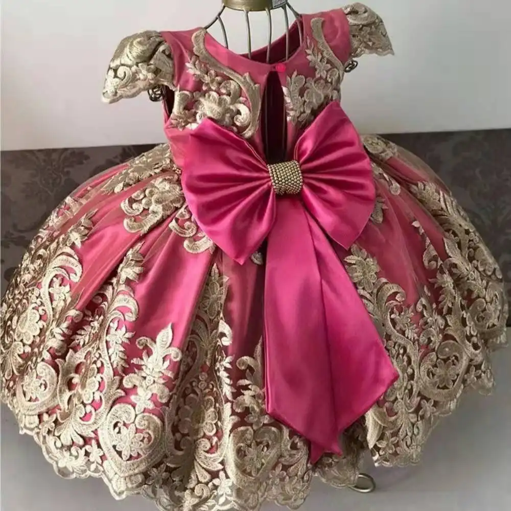 2018 bebek kız parti elbise çocuk elbiseleri tasarımları 0-2 yıl