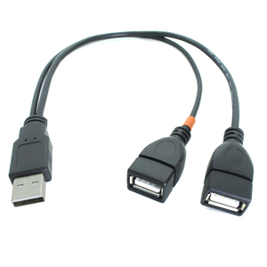 USB 2,0 A macho a USB A hembra 2 Dual USB hembra Jack Y Splitter 2 en 1 Hub adaptador de cable de alimentación Cable de transmisión de datos