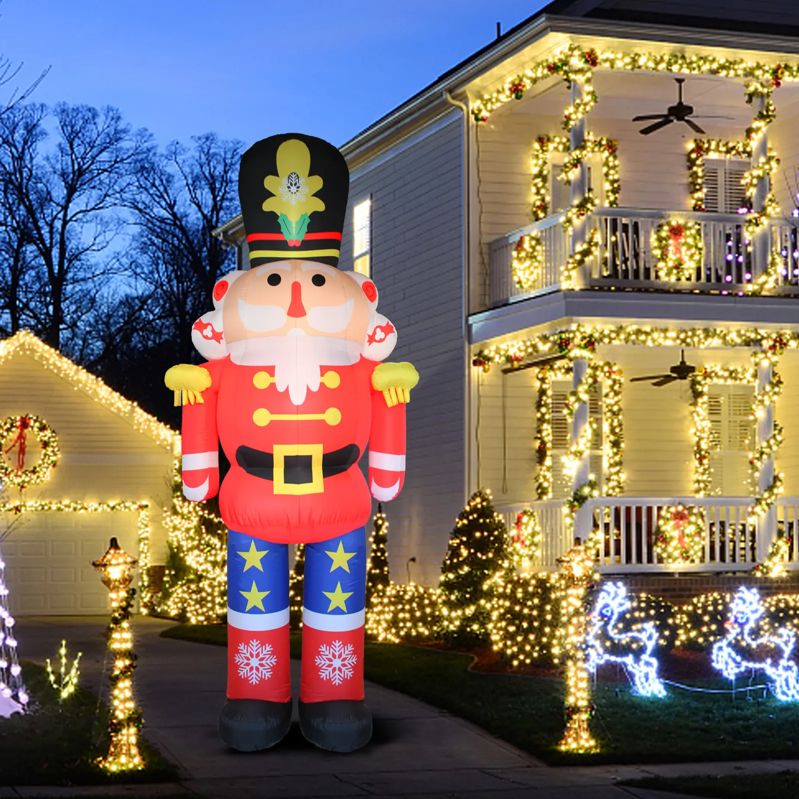 Fabrik direkte Feiertags dekoration aufblasbar mit LED-Lichtern Weihnachten Nussknacker Soldat Riese aufblasbar