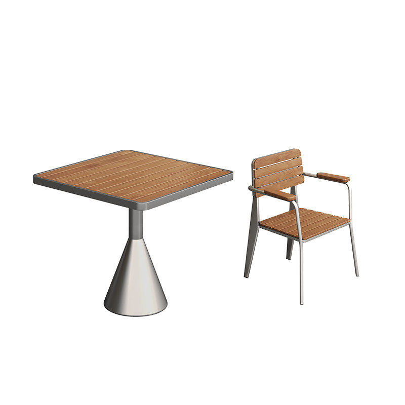 Silver square table 1 table 4 chair-60cm diameter