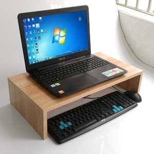 Wooden <strong>Computer</strong> Stand Wooden <strong>Computer</strong> Monitor Heightening Stand Office Desktop Keyboard Storage Rack - Product Image 6