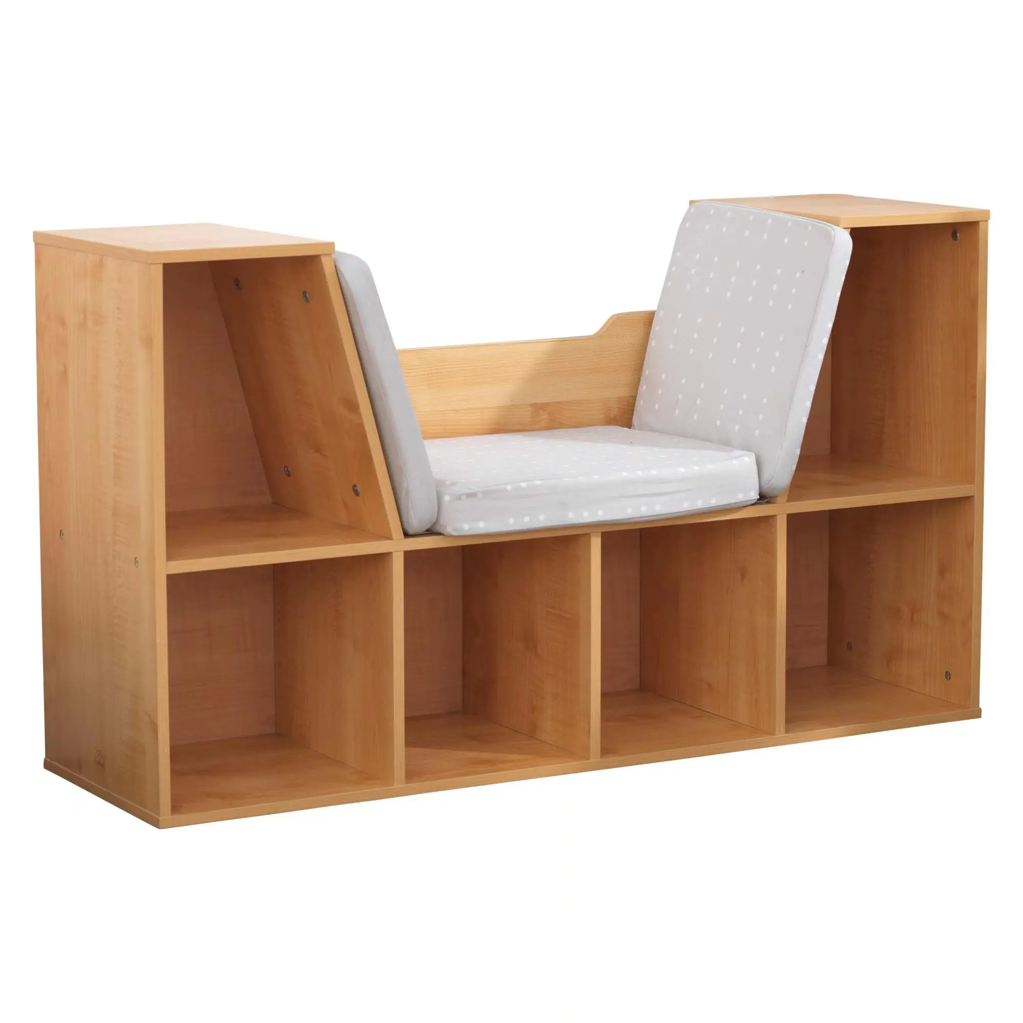 Organizador de almacenamiento de libros de madera, estante de exhibición, estantería con cojín de asiento, práctico y moderno, novedad
