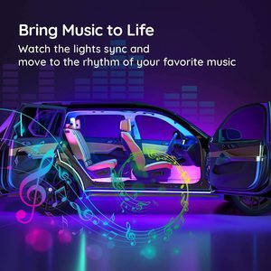 Araba aksesuarları iç süslemeleri atmosfer ışığı 12V RGB <span class=keywords><strong>LED</strong></span> fiber optik şeritler app ortam ışığı araba