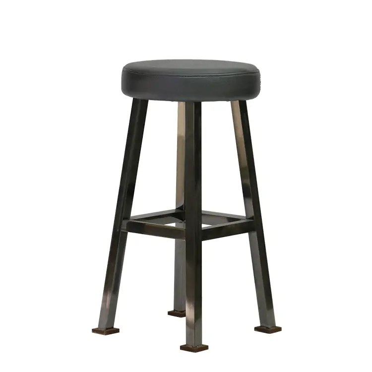 Vente chaude style moderne cadre en acier inoxydable tabourets de bar noirs chaise haute tabourets de bar en métal chaises de bar pour cuisine salle à manger