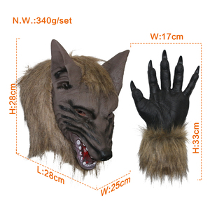 Custom Logo Werewolf Mask Halloween Party Cosplay Mask Animal Hairy <strong>Wolf</strong> Head Mask and <strong>Wolf</strong> Claws - Product Image 5
