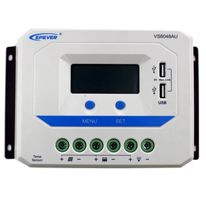 For EPEVER VS6048AU Solar Charge <strong>Controller</strong> 60A 12V/24V/36V/<strong>48V</strong> Ce Rohs Certified <strong>PWM</strong> with LCD Display and 5VDC USB Output - Product Image 1