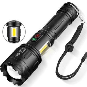 ไฟฉาย LED Lumen สูง500เมตร,ไฟฉายชาร์จ USB C 7โหมดไฟทำงาน COB พร้อมแบตเตอรี่ - Product Image 1