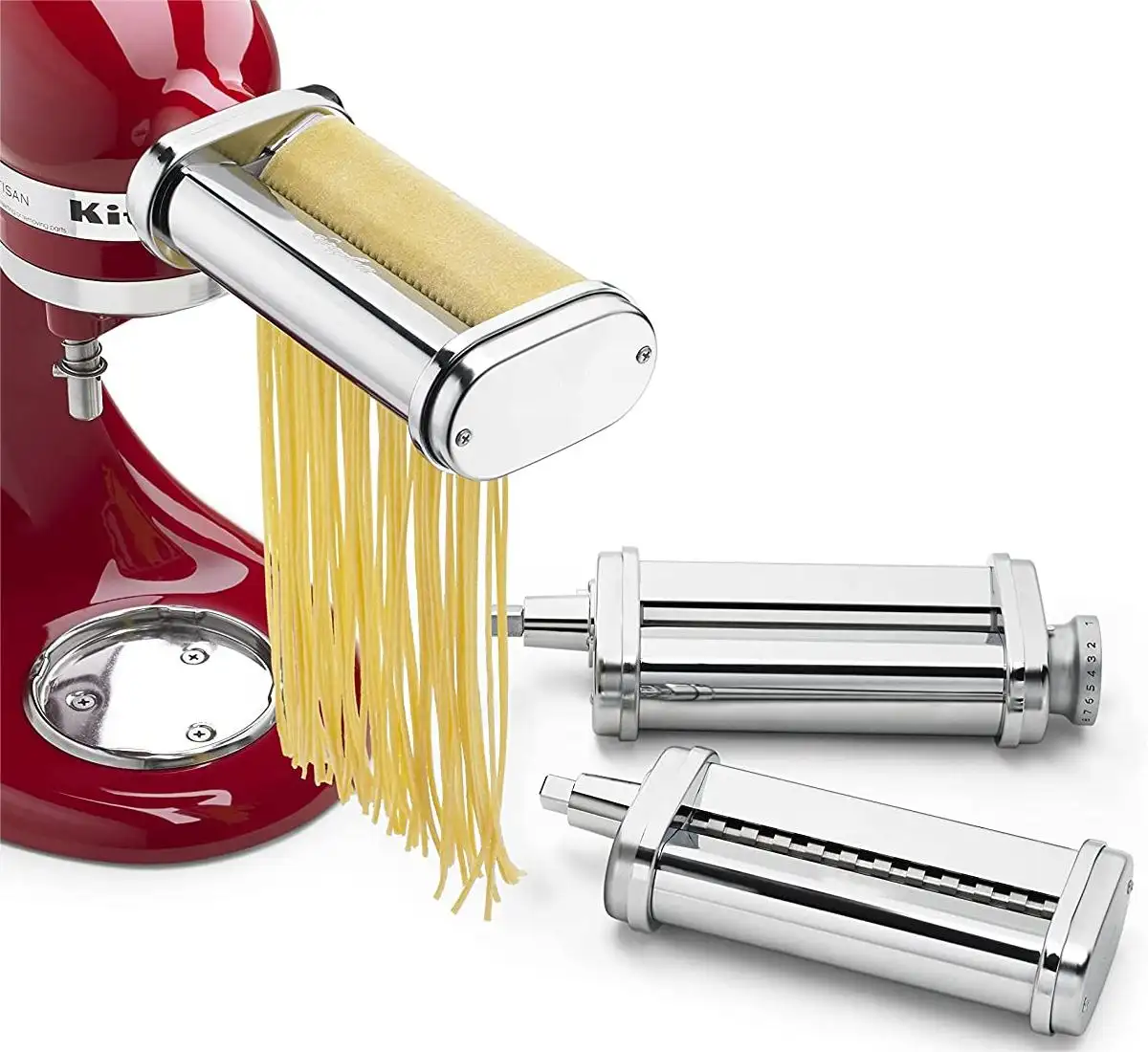 Aksesori mesin Pasta, pembuat Pasta tempel 3 buah Roller fettuccine pembuat mie spaghetti dudukan mixer