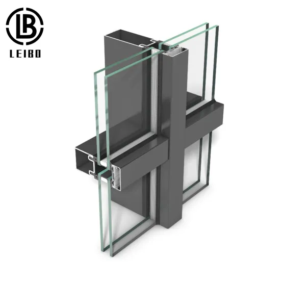 Aluminium Frame Structured Supporting Glass Curtain Wall