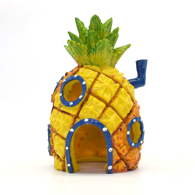 Casa de piña con caja
