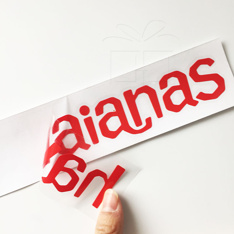 Red vinyl transfer sticker
