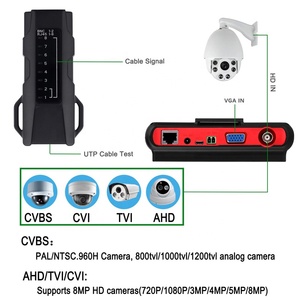 Probador de cámara 4 en 1 de color rojo AHD TVI CVI CVBS CCTV Tester Monitor LCD de 5 pulgadas HDTV en VGA en pantalla Resolución 800X480 - Product Image 3