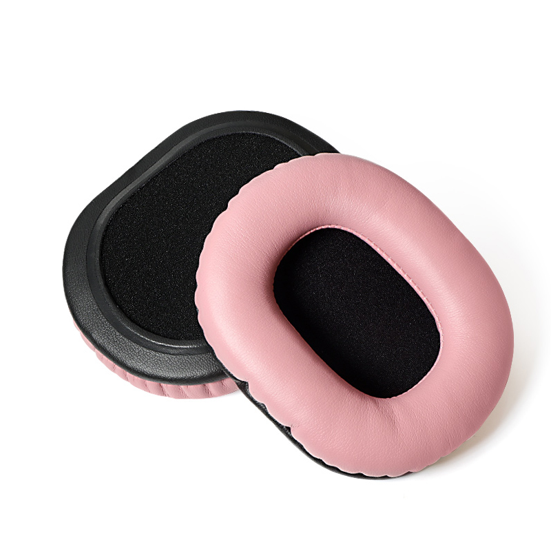 1 almohadilla de cuero proteico rosa con malla negra.