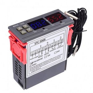 Controlador de temperatura digital dual de dos salidas de relé termostato calentador con sonda 12V 24V 220V hogar calor nevera frío - Product Image 5