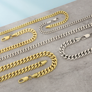 2MM 3MM 4MM 5MM 6MM 7MM9MM女性ヒップホップマイアミネックレスステンレススチールジュエリー14Kリアルゴールドメッキキューバカーブリンクメンズチェーン
