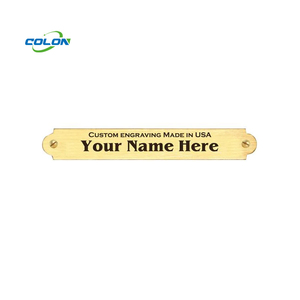 Biểu Tượng Tùy Chỉnh Vàng Tên Nơi Thẻ Pin Phù Hiệu Trống Thép Không Gỉ Chải Kim Loại Brass Tên Tấm - Product Image 1