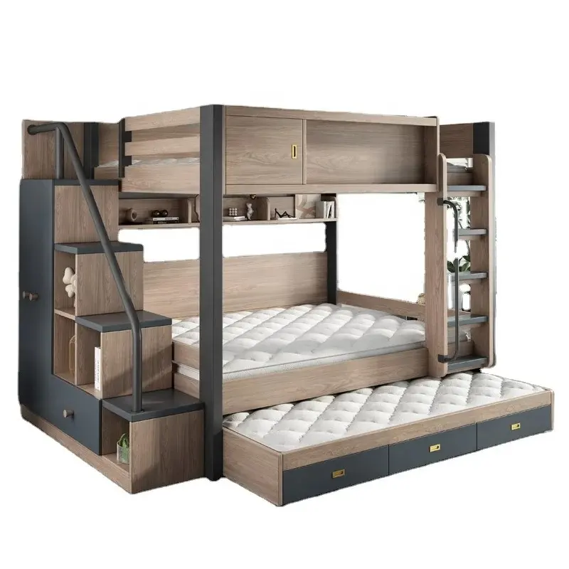 Nordico alto e basso letto moderno alto e basso Multi-funzionale letto a castello per bambini letto a castello mobili per la casa