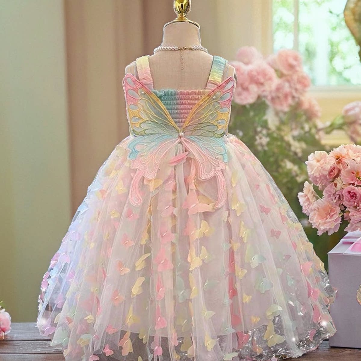 Robe papillon arc-en-ciel