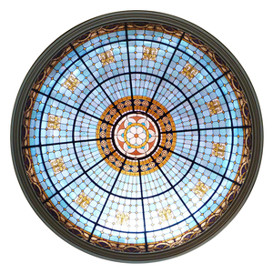 Round Stained Glass Window in Ceiling for Basilica Factory Custom Religious Stained Glass Ceiling Dome Skylight Art Glass Roof - Product Image 1