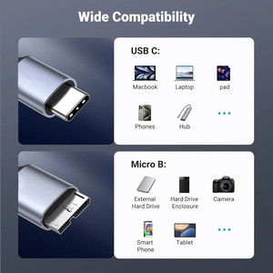 Fabrika toptan 5M USB uzatma kablosu 3.0 5Gbps USB C mikro B dizüstü kamera sabit disk kabloları için veri kabloları - Product Image 3