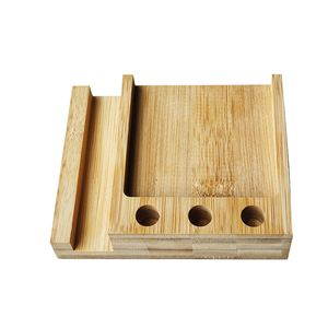 Oficina ambientalmente escritorio madera planificador organizador de madera teléfono celular soporte de mesa teléfono móvil notas adhesivas marcos de bolígrafo - Product Image 5