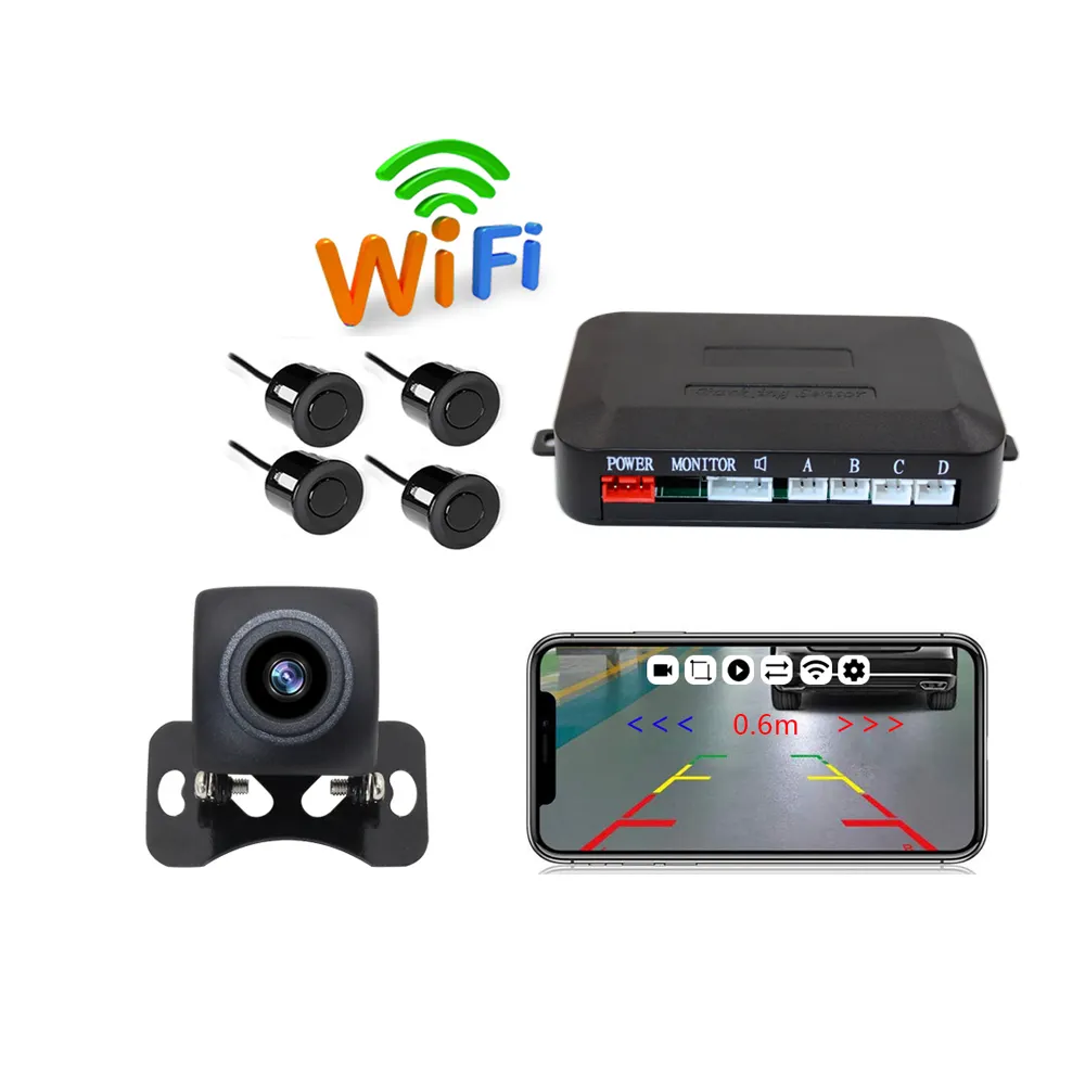 Sistem Sensor Parkir Mobil Wifi Nirkabel, Kamera Tampilan Belakang Wifi