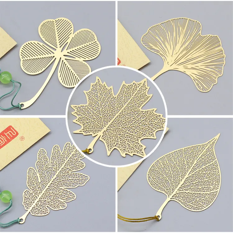 Çin OEM fabrika imi pirinç Ginkgo şemsiye yaprak metal oyuk el sanatları