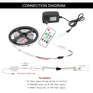 WS2811 WS2812B Светодиодные пиксели полосы света контроллер WS2812 DC RF 14 клавиш Светодиодная лента пульт дистанционного управления DC5-24V - Product Image 5