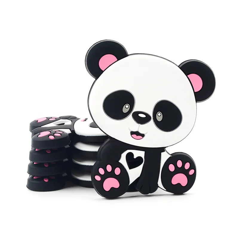 Mordedor de silicona con forma de Panda para bebé, producto de dentición, accesorios para chupete de cadenas, sin BPA, barato