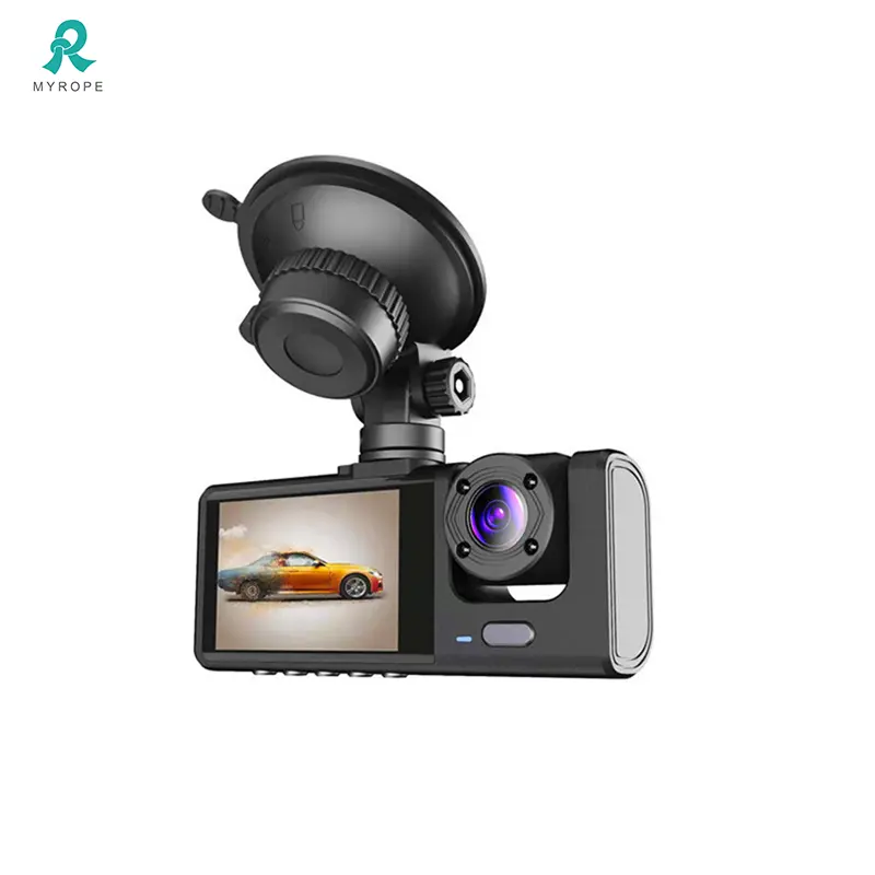 กล้องแดชบอร์ด 170 องศามุมกว้าง HD 1080P การมองเห็นได้ในเวลากลางคืนด้านหน้าและด้านหลัง Dash Cam กล้องคู่