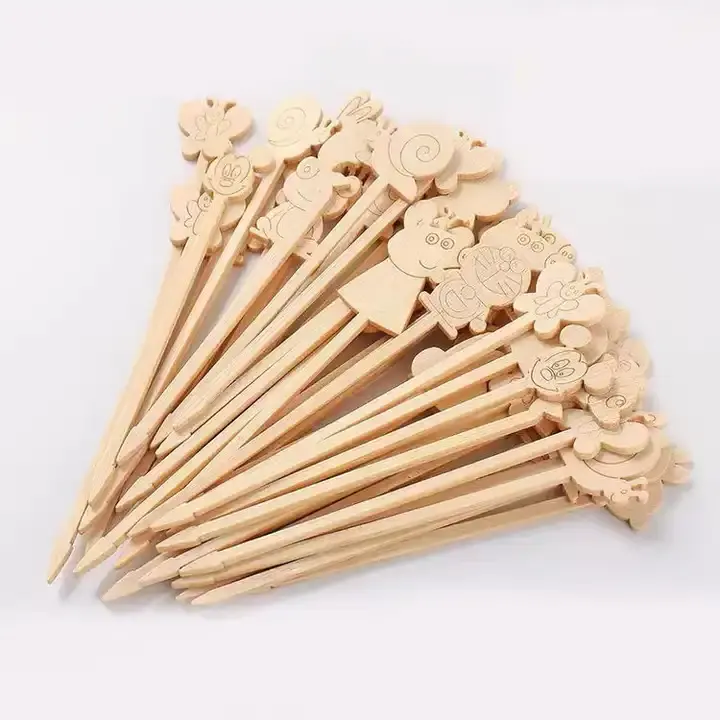 Bâton de bambou jetable de dessin animé créatif pour dessert