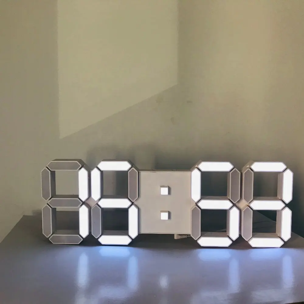 Reloj de pared Digital LED 3D para decoración del hogar, luz nocturna de temperatura barata, superventas en Amazon, 2022