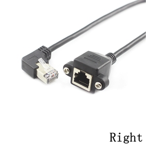 Cabo de rj45 de 8pin, cabo macho para fêmea, ethernet, rede lan, 8 pinos 90 graus, ângulo reto, cabo de remendo