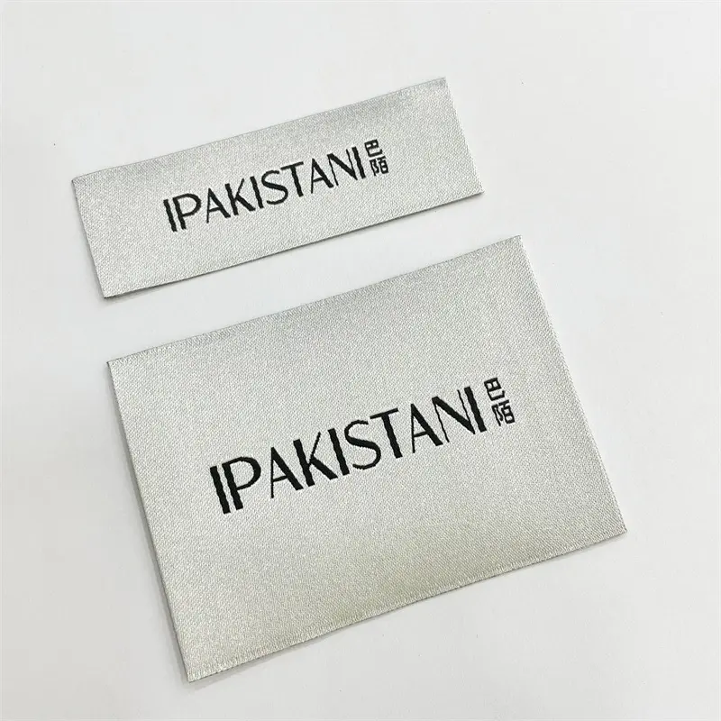 Free Design Service Folded Or Flat Sewing neck label Personalized Clothing Garment Tags Satin Woven Labels Custom