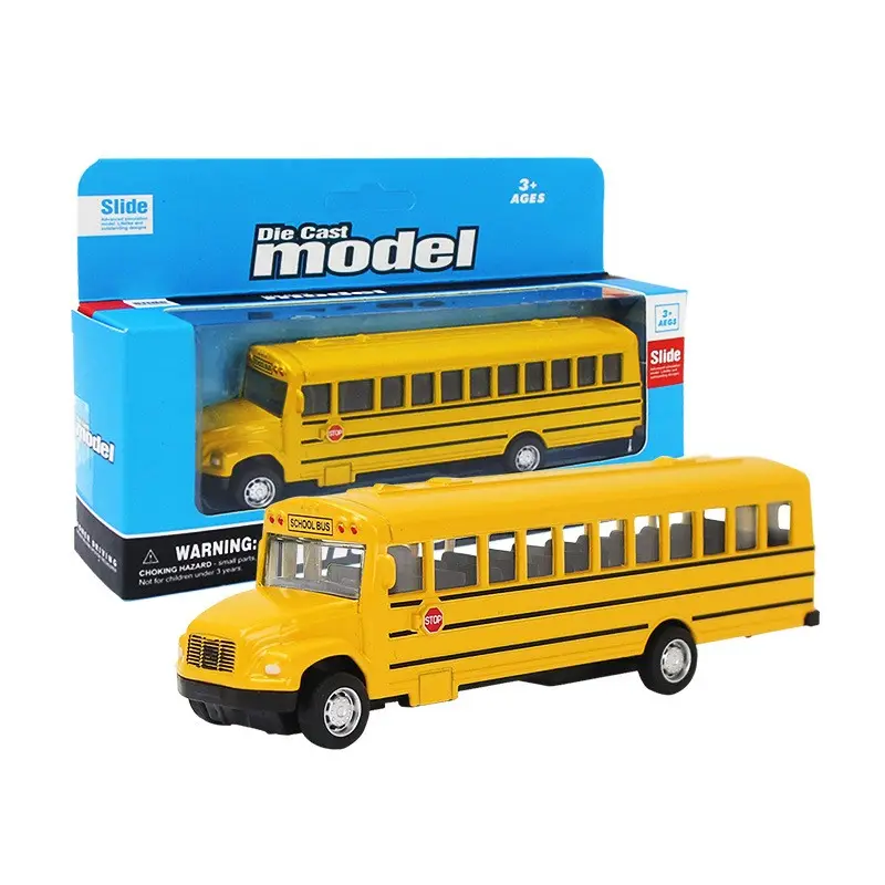 Simulasi Geser Kecepatan Tinggi Model Bus Mainan Anak-anak Tarik Kembali Paduan Mainan Bus HN862972
