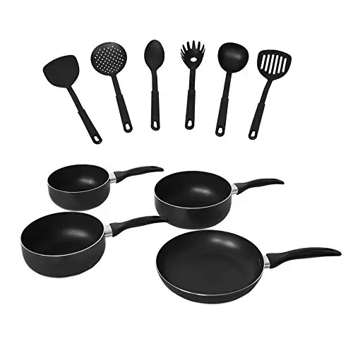 Juego de ollas y sartenes antiadherentes para cocina, juego de utensilios de cocina para acampar, 13 unidades